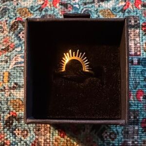 Gold Plated Stainless Steel Sun Design Ring
